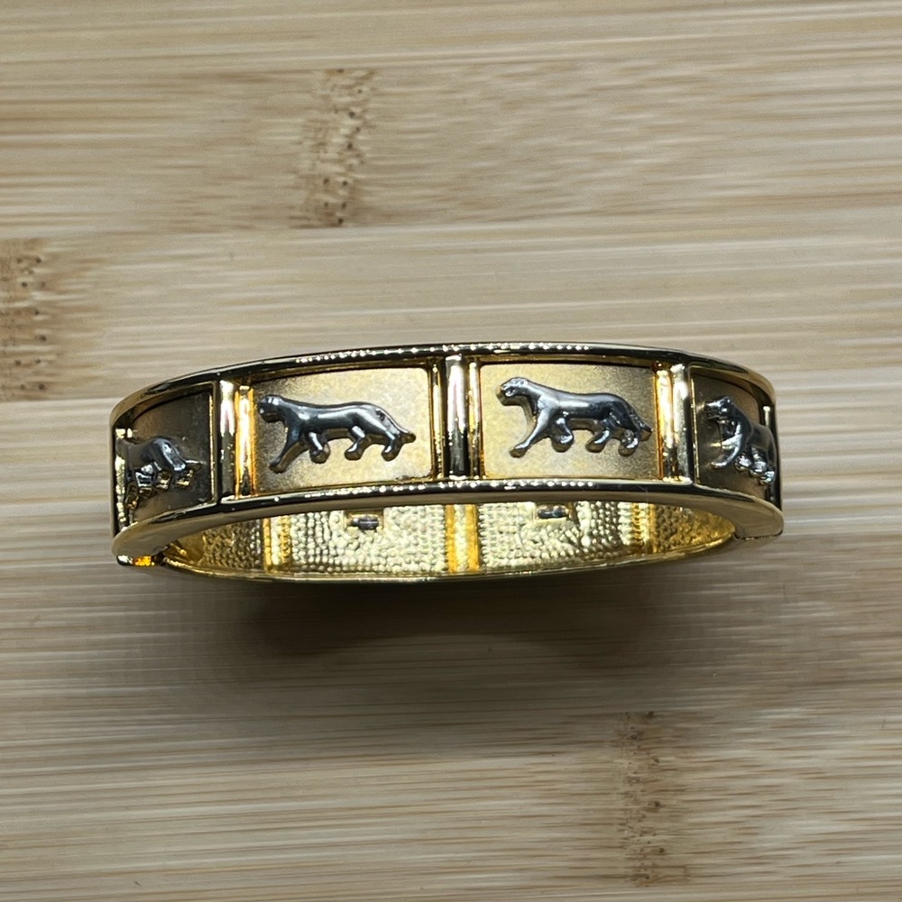 Detailed Baroque Polished Gold And Silver Hardware Bracelet